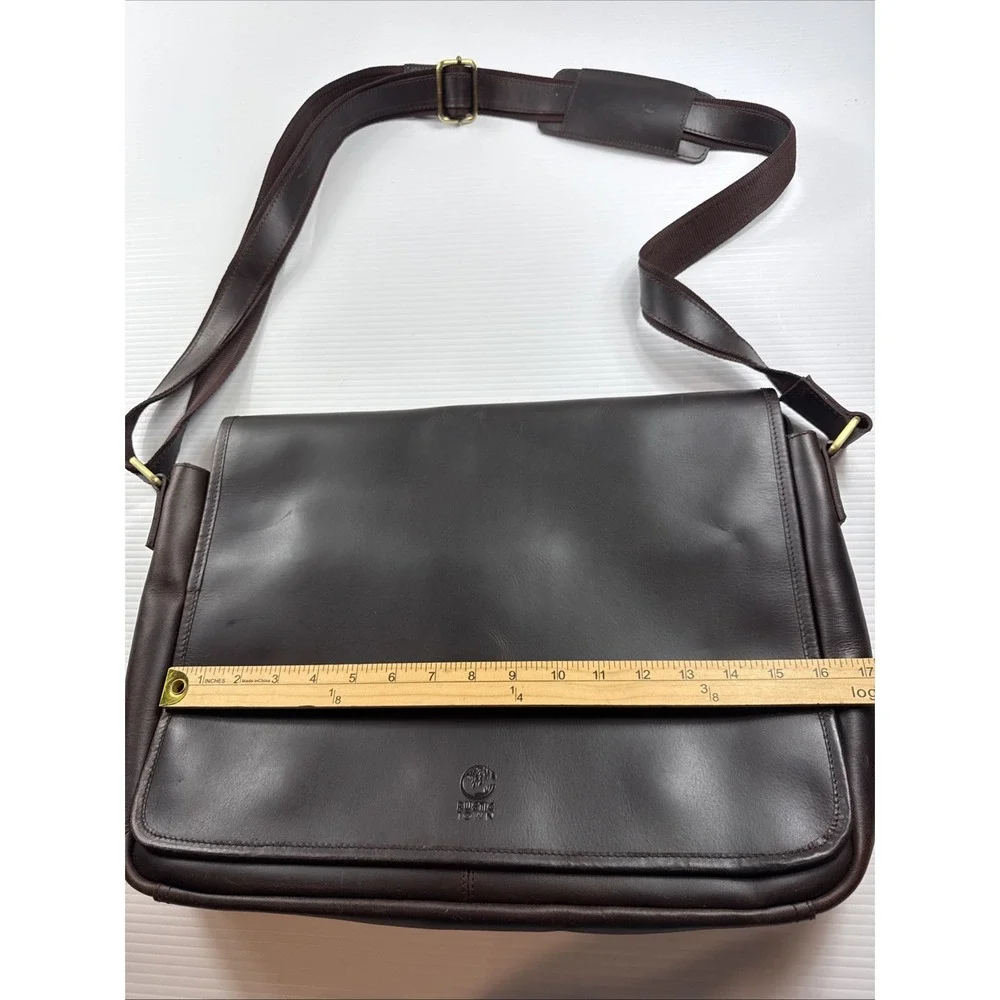 Rustic Town leather messenger‎ Laptop Shoulder bag Brown 16x13x3.5
